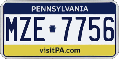 PA license plate MZE7756
