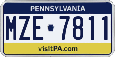 PA license plate MZE7811