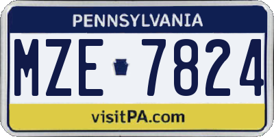PA license plate MZE7824