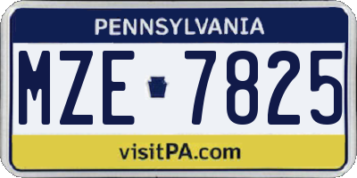PA license plate MZE7825