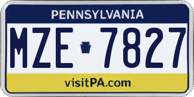 PA license plate MZE7827