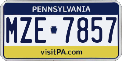PA license plate MZE7857