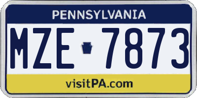 PA license plate MZE7873
