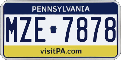 PA license plate MZE7878