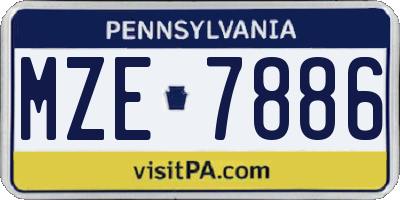 PA license plate MZE7886