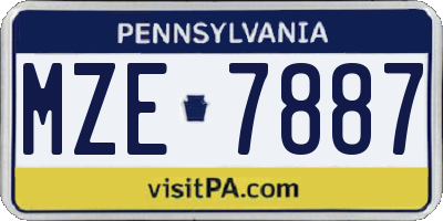 PA license plate MZE7887
