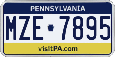 PA license plate MZE7895
