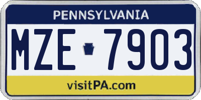 PA license plate MZE7903