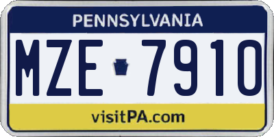 PA license plate MZE7910