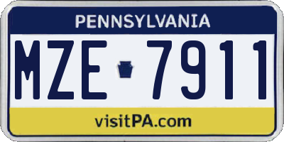 PA license plate MZE7911