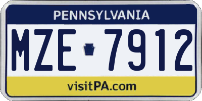 PA license plate MZE7912