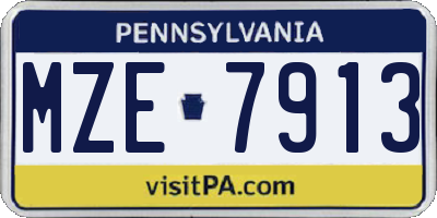 PA license plate MZE7913