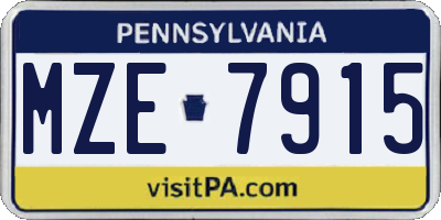 PA license plate MZE7915