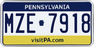 PA license plate MZE7918