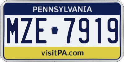 PA license plate MZE7919