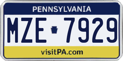 PA license plate MZE7929