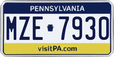 PA license plate MZE7930