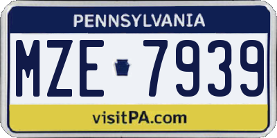 PA license plate MZE7939
