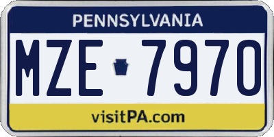 PA license plate MZE7970