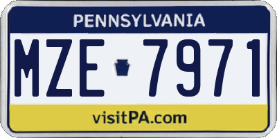 PA license plate MZE7971