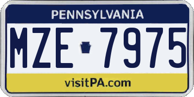 PA license plate MZE7975