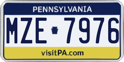 PA license plate MZE7976