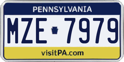 PA license plate MZE7979