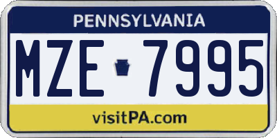 PA license plate MZE7995