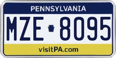 PA license plate MZE8095