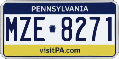 PA license plate MZE8271