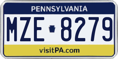 PA license plate MZE8279
