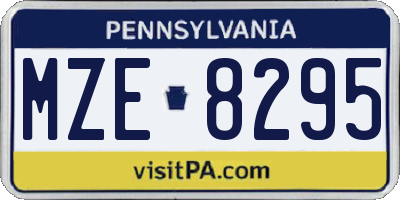 PA license plate MZE8295