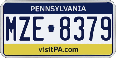 PA license plate MZE8379