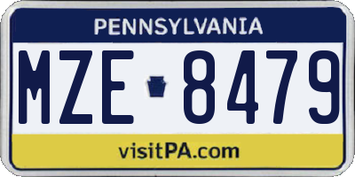 PA license plate MZE8479