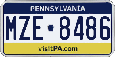 PA license plate MZE8486