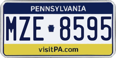 PA license plate MZE8595