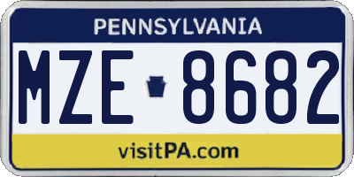 PA license plate MZE8682