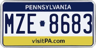 PA license plate MZE8683