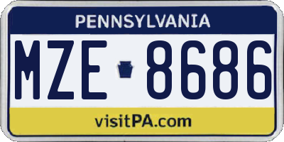 PA license plate MZE8686