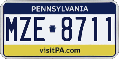 PA license plate MZE8711