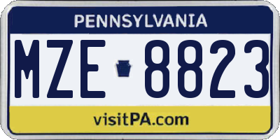 PA license plate MZE8823