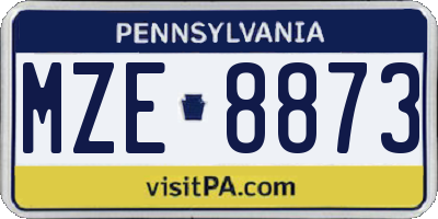 PA license plate MZE8873
