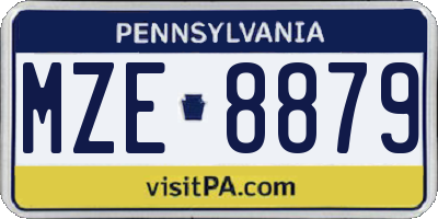 PA license plate MZE8879