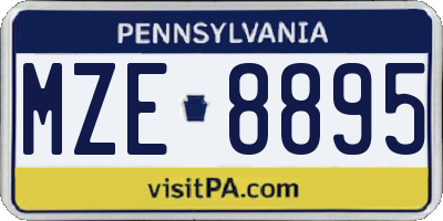 PA license plate MZE8895
