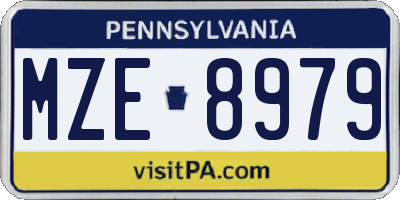 PA license plate MZE8979