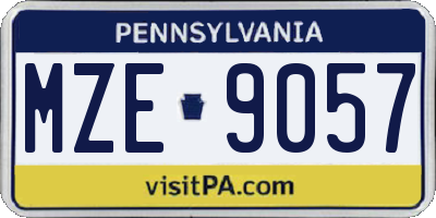 PA license plate MZE9057