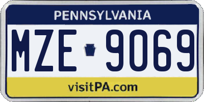 PA license plate MZE9069