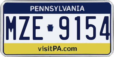 PA license plate MZE9154