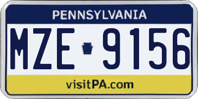 PA license plate MZE9156