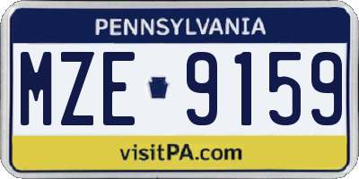 PA license plate MZE9159